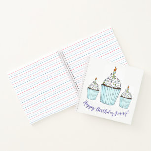 Carnet Joyeux anniversaire Personnalisé Cake Cupcake Favo