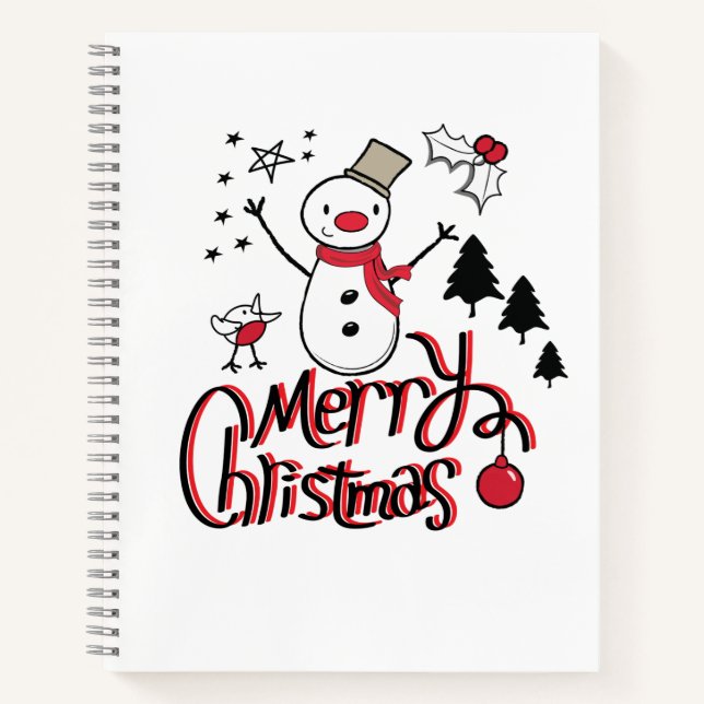 Carnet Joyeux bonhomme de neige de Noël (Devant)