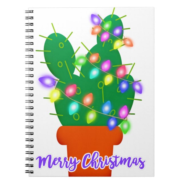 Carnet joyeux cactus de noël (Devant)
