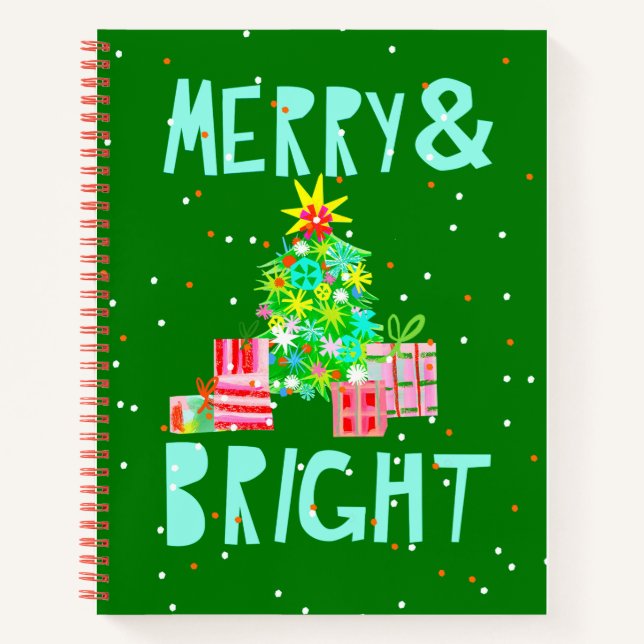 Carnet Joyeux et brillant sapin de Noël (Devant)