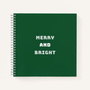 Carnet Joyeux et lumineux, Art de Noël vert, Vacances