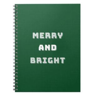 Carnet Joyeux et lumineux, Art de Noël vert, Vacances