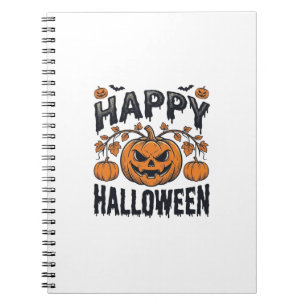 Carnet Joyeux Halloween Citrouille Design de Gravure Vint