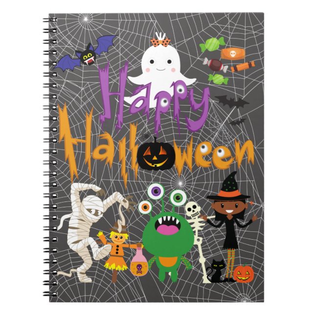 Carnet Joyeux Halloween Enfants mignonnes et Éffrayants (Devant)
