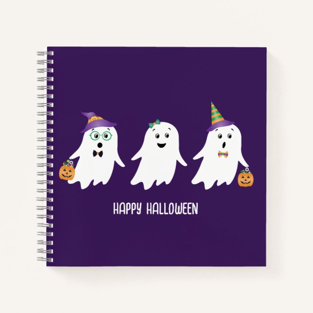 Carnet Joyeux Halloween Fantômes Trick Ou Treat (Devant)