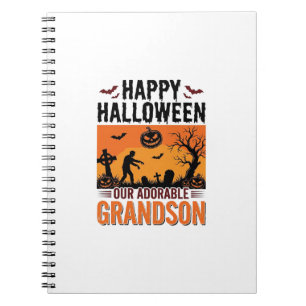 Carnet Joyeux Halloween Petit-Fils Vintage Chemise Épouva