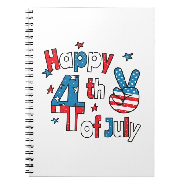 Carnet Joyeux Jour de l'Indépendance 4 juillet (Devant)
