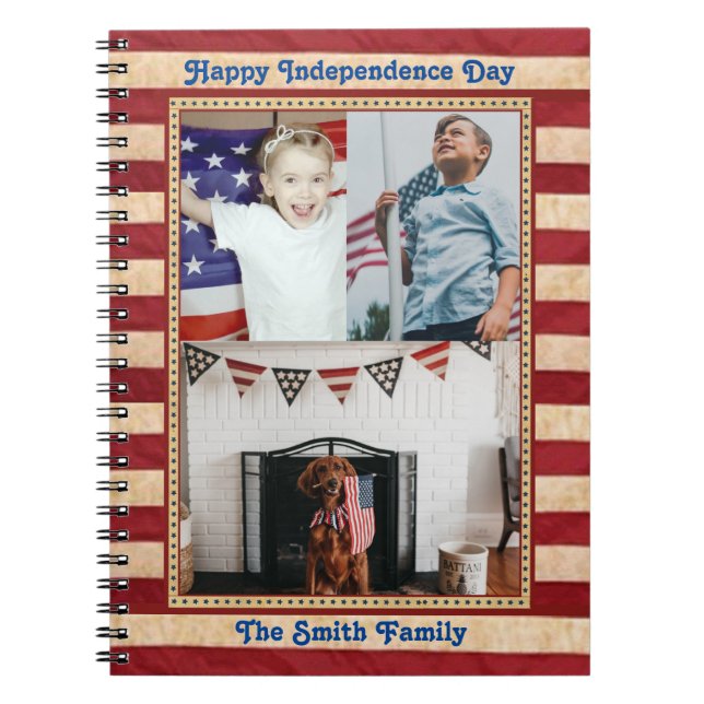 Carnet Joyeux Jour de l'Indépendance Personnalité patriot (Devant)