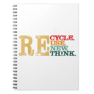 Carnet Joyeux Jour des terres Recycle Réutiliser Renouvel