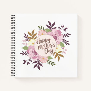 Carnet Joyeux Joyeux Jour des Mères Floral Wreath Guestb