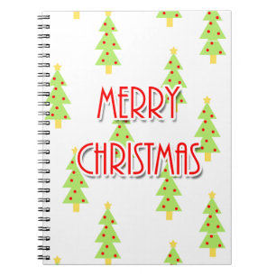 Carnet joyeux noël arbres modernité du milieu du siècle