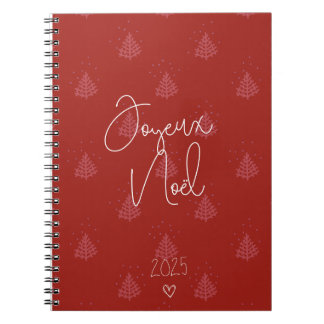 Carnet Joyeux  Noël  bordeaux 2025