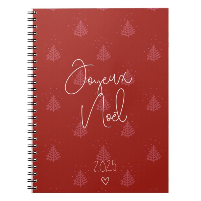 Carnet Joyeux  Noël  bordeaux 2025 (Devant)