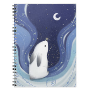 Carnet Joyeux Noël : Lapin, la Lune et les étoiles