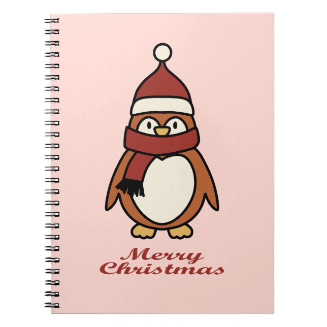 Carnet joyeux noël mignon pingouin (Devant)