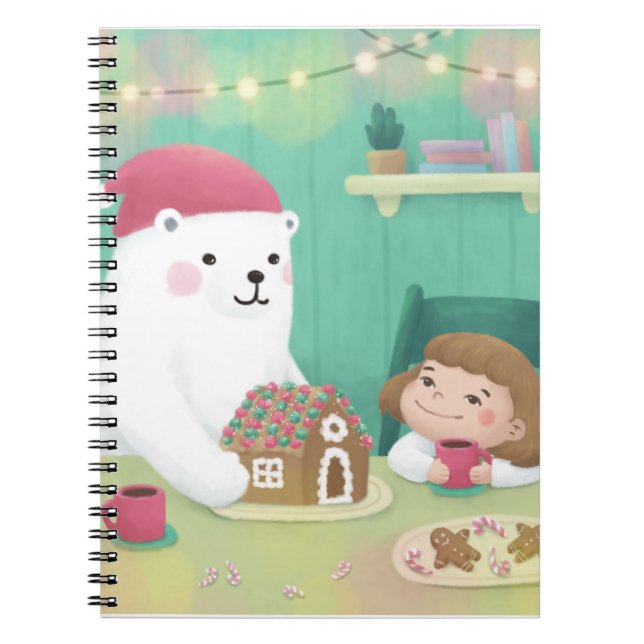 Carnet Joyeux Noël : Ours Polaire & Enfant (Devant)