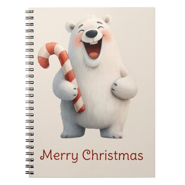 Carnet Joyeux Noël Ourson Polaire Mignon Design (Devant)