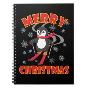 Carnet Joyeux Noël Pingouin de Ski