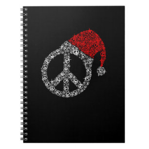 Carnet Joyeux Noël Symbole hippie Casquette du Père Noë