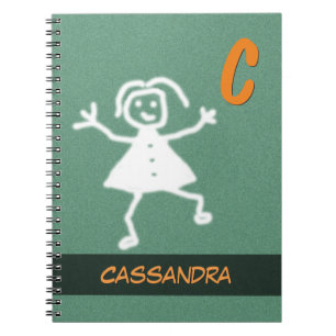 Carnet Joyeux Personnages en allumettes souriant agitant