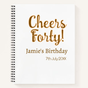 Carnet Joyeux quarantième anniversaire calligraphie orang