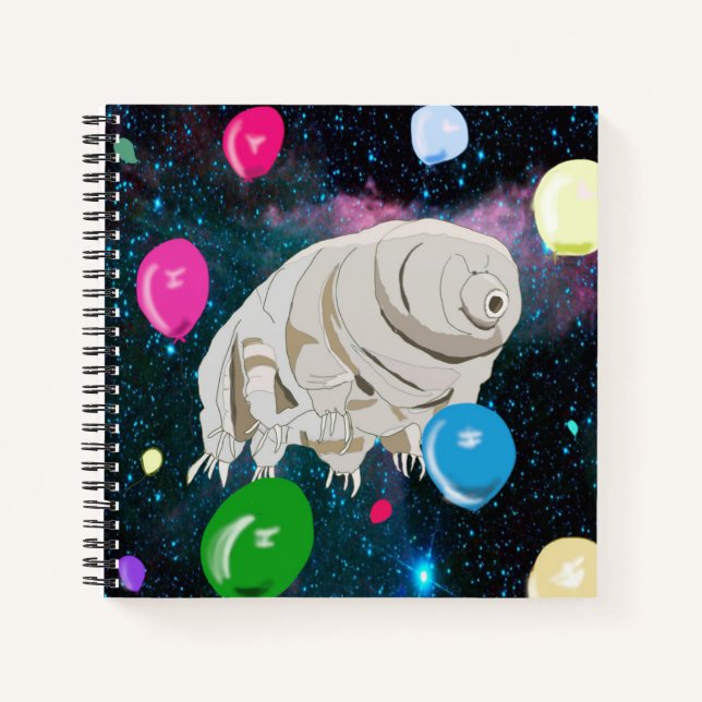 Carnet Joyeux Tardigrade flottant à travers l'espace et l (Devant)