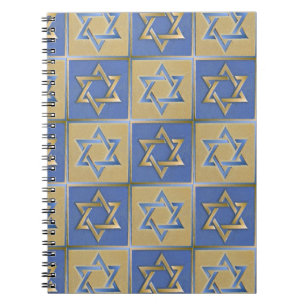 Carnet Judaïque Star Of David Metal Gold Blue