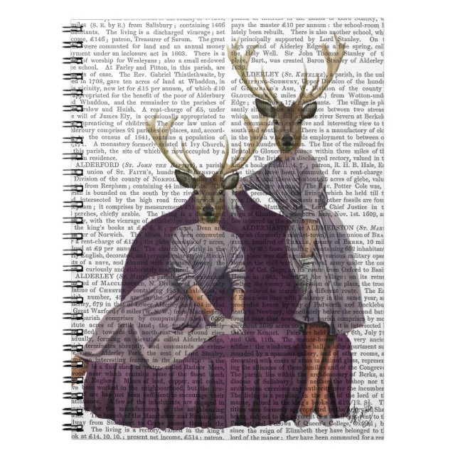 Carnet Jumeaux de cerfs en violet (Devant)
