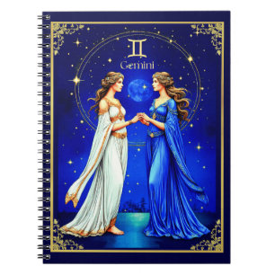 Carnet Jumeaux Gemini sous un ciel étoilé