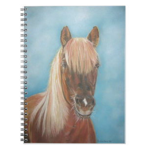 Carnet jument de châtaigne avec cheval équin de crinière 