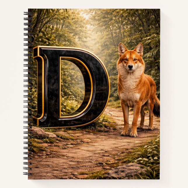 Carnet Jungle Alphabet Letter D Dingo Education Notebook (Devant)