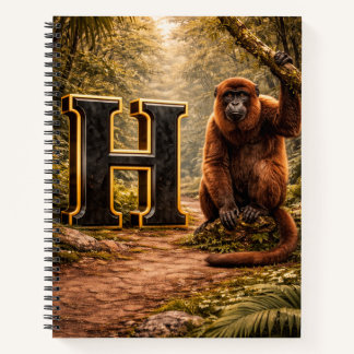 Carnet Jungle Alphabet Lettre H Hurleur Singe Éducatif
