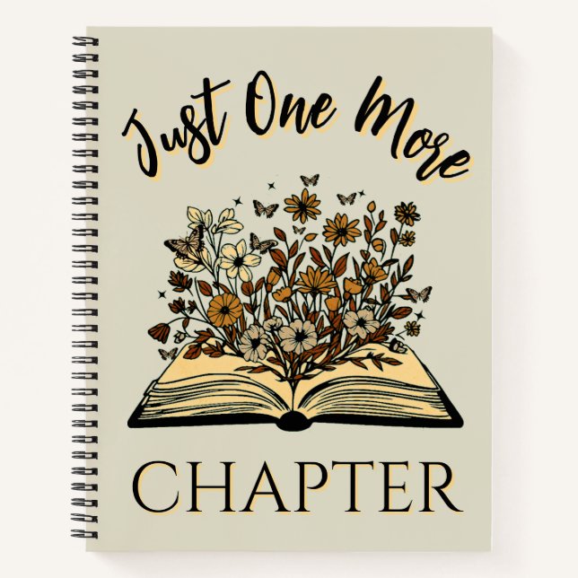 Carnet Just One More Chapter - Floral Book Lover -Bookish (Devant)