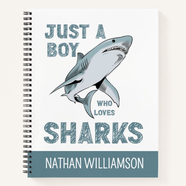 Carnet Juste un garçon qui aime Sharks Shark Lover (Devant)
