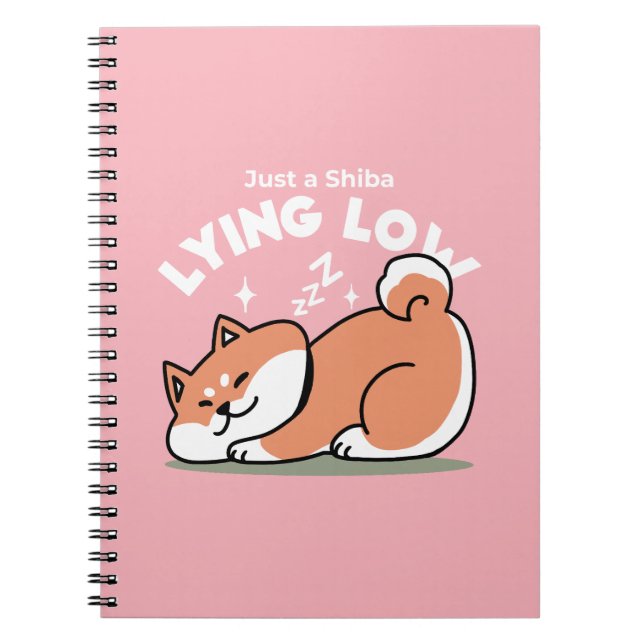 Carnet Juste un Shiba allongé bas : mignonne conception S (Devant)