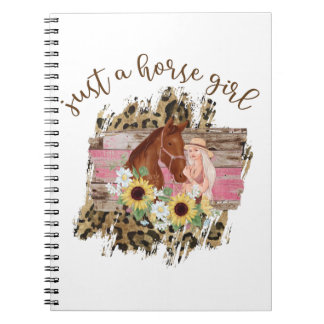 Carnet Juste une fille aux chevaux beau design floral fém
