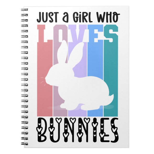 Carnet Juste une fille qui aime Bunnies Lapin de Pâques M (Devant)