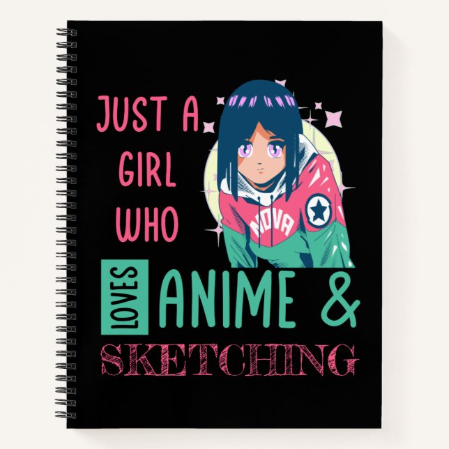 Carnet Juste une fille qui aime l'anime et le dessin (Devant)