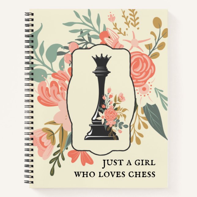 Carnet Juste une fille qui aime les échecs | Floral Queen (Devant)