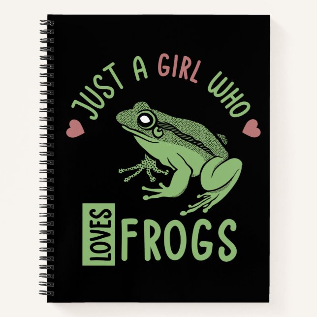 Carnet Juste une fille qui aime les grenouilles Cadeaux a (Devant)