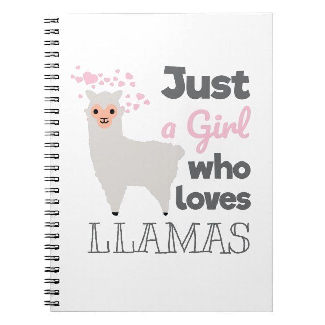 Carnet Juste une fille qui aime les lamas (Devant)
