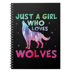 Carnet Juste une fille qui aime les loups aquarelle