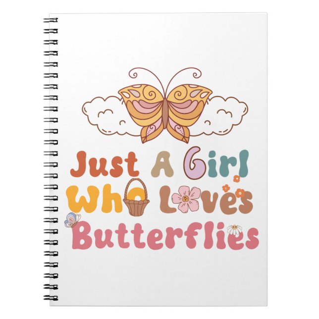 Carnet Juste une fille qui aime les papillons (Devant)