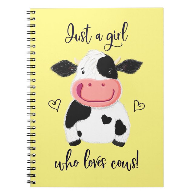 Carnet Juste Une Fille Qui Aime Les Vaches ! Coeurs Et Ho (Devant)