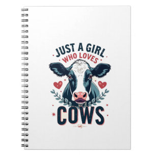 Carnet Juste une fille qui aime les vaches Vintage Néon C