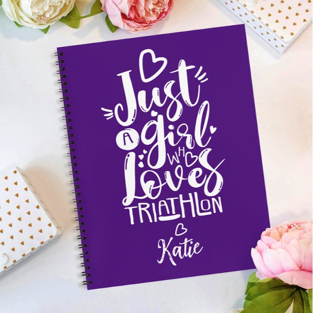 Carnet Juste Une Fille Triathlon Aimer Amusant Violet Scr (Créateur téléchargé)