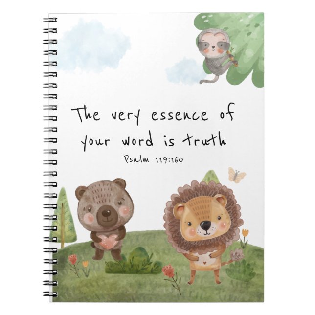 Carnet JW 2023 année texte Psaume 119:160 safari enfants (Devant)