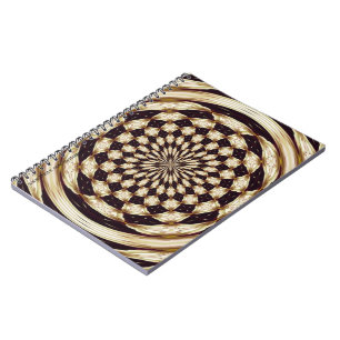Carnet Kaleidoscope de fleurs en mandala décor en ivoire