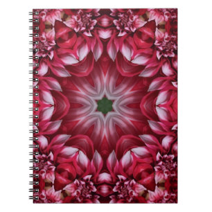 Carnet Kaleidoscopic Crimson Dahlia
