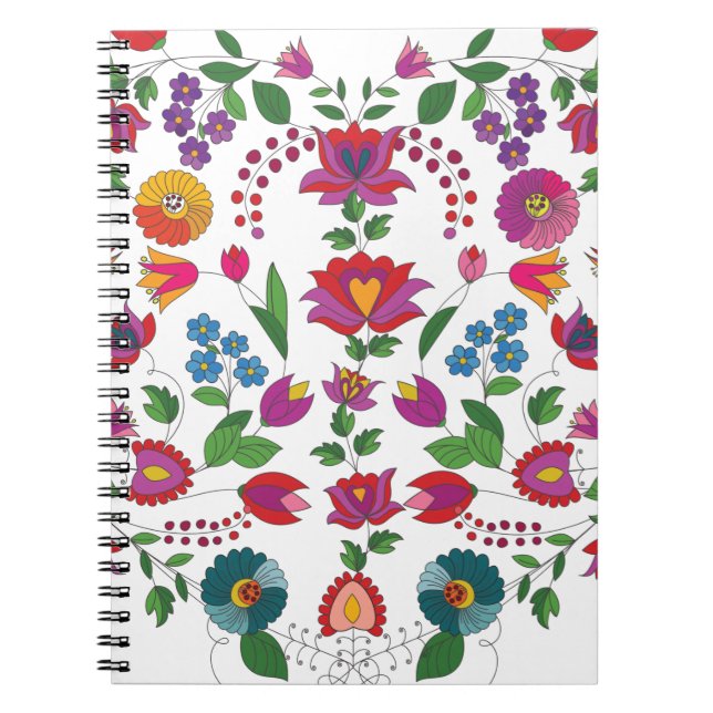 Carnet Kalocsa florale colorée (Devant)